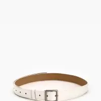 Ремень жен 05-01-02-01, Июнь2508, 3*0,3*110 см, без винта, пряж мат металл, 1 прокол, белый   109031