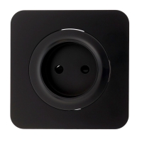 Розетка одноместная, серия "Circular", 10 А, скрытая, без з/к, черная