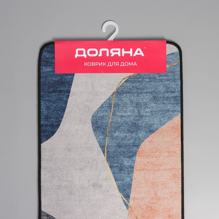 Набор ковриков Доляна &laquo;Образ&raquo;, 2 шт, 45&times;120 см, 40&times;60 см, цвет синий