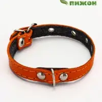Ошейник кожаный однослойный  на  фетре неукрашенный, 1,2 см, ОШ 20-26 см,