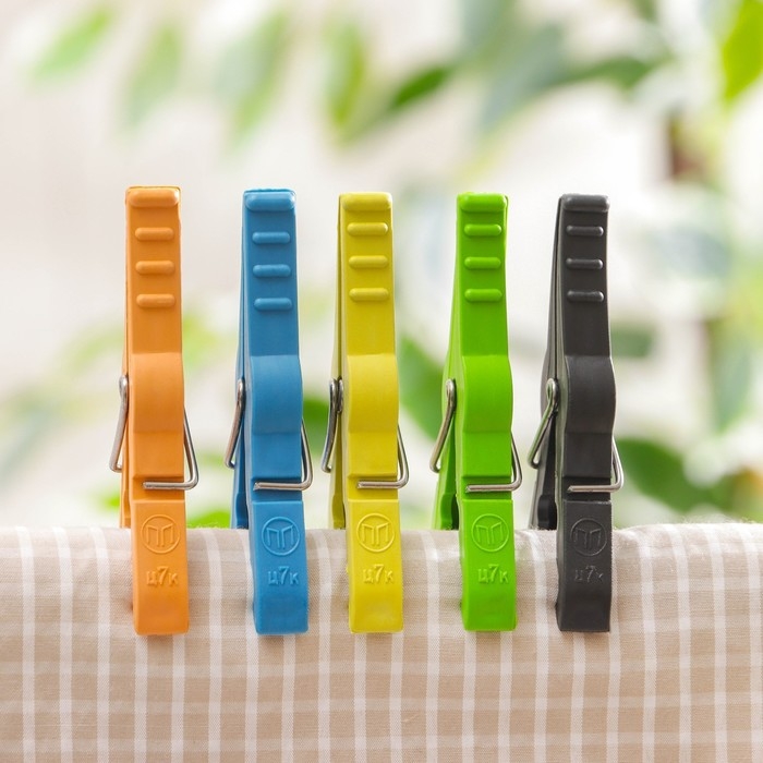 Прищепки бельевые на подвеске &laquo;Кубаночка&raquo;, 8 см, 45 шт, цвет МИКС