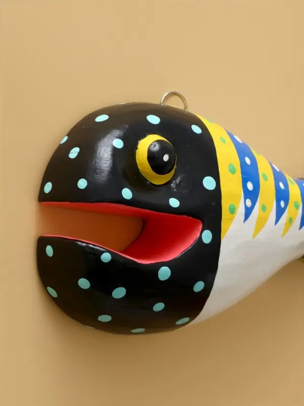 Панно "Рыба-хищник" дерево 20х12х4 см, цв. разноцветный