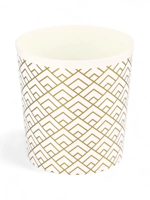 Горшок 1,6л d14см h15,5см пластик белый "Золотое напыление" 3