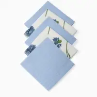 Набор платочков Крошка Я  Cornflowers (вид 1) 20*20 см-5 шт, муслин, 100 % хлопок