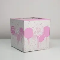 Коробка для торта с окном, кондитерская упаковка &laquo;Best wishes&raquo;, 30 х 30 х 30 см
