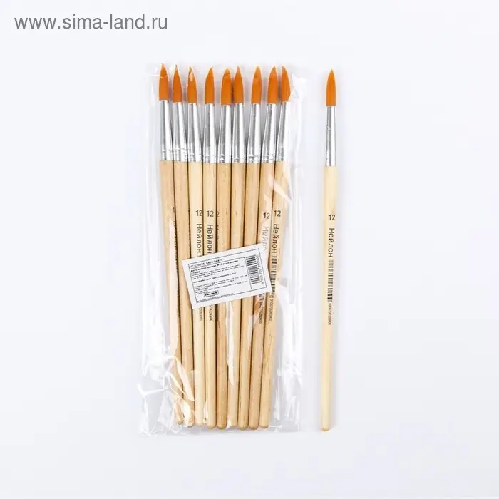 Кисть нейлон № 12, круглая