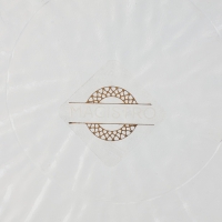 Тарелка обеденная Magistro Water lily, d=20,5 см, стекло, с золотой каймой, прозрачная