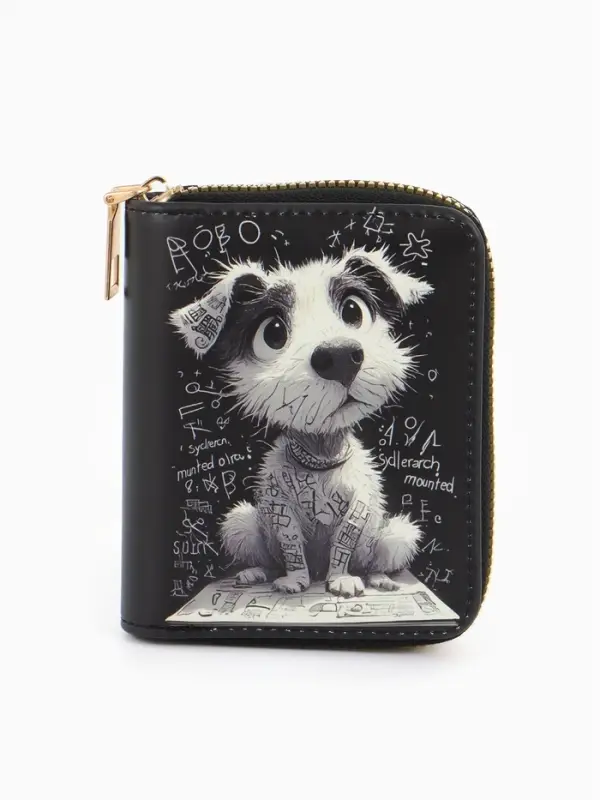 Кошелек дет 07-01-01 Июнь2538 собака, 8,5*2,5*10,5 см, 2 отд+отд/молн, д/карт, черный