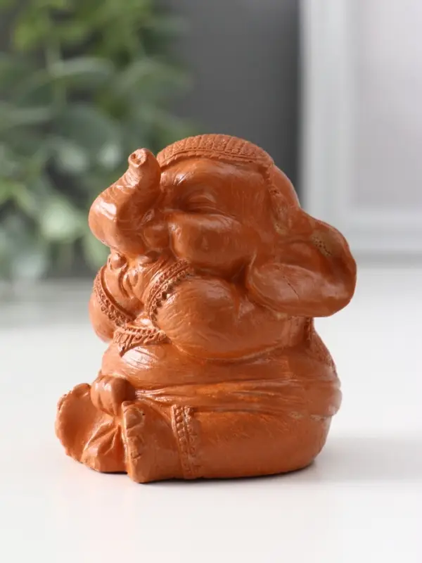 Фигура &laquo;Слон ничего не говорю&raquo;, 7&times;5.5&times;6 см, красная глина