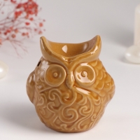 Аромалампа керамика "Ушастая сова" тёмный беж 6,5х11х10,7 см
