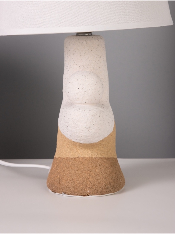 Лампа настольная "Гряда" 1х40Вт Е27 бежевый/белый 20х20х32см