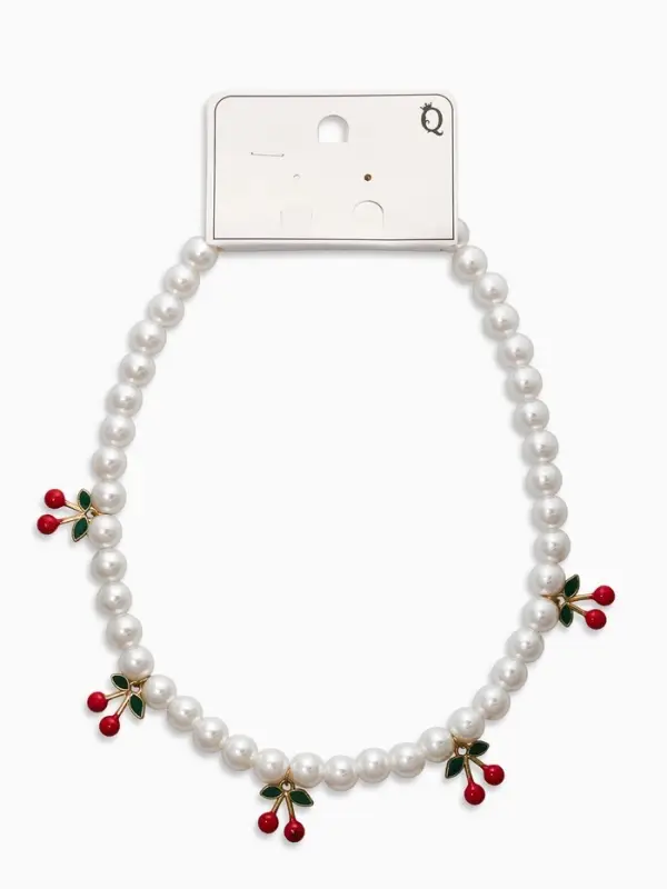 Бусы жемчужные "Вишня", цветные в золоте