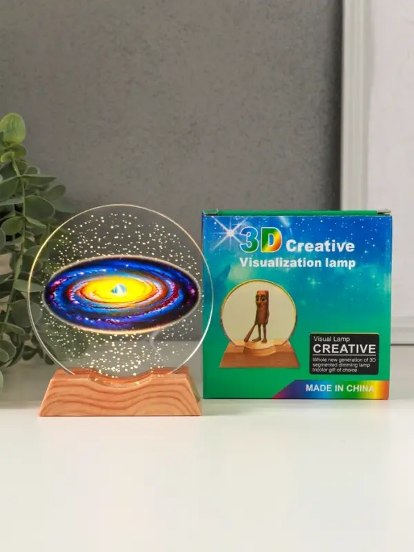 Сувенир стекло свет "Диск. Млечный путь" 5хLED d=10 см, USB, цветной 10х4х11,4 см