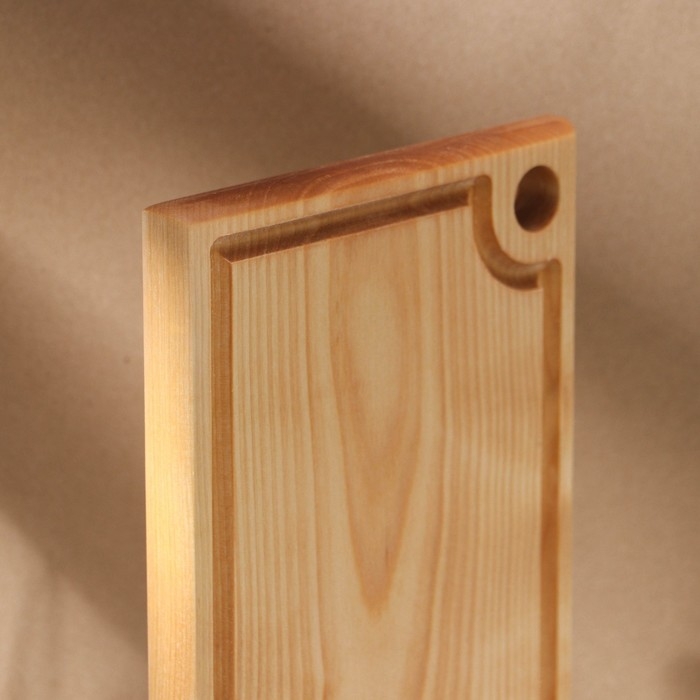 Доска разделочная с кровостоком Adelica, 26&times;16&times;2 см, покрыта маслом, цельная берёза