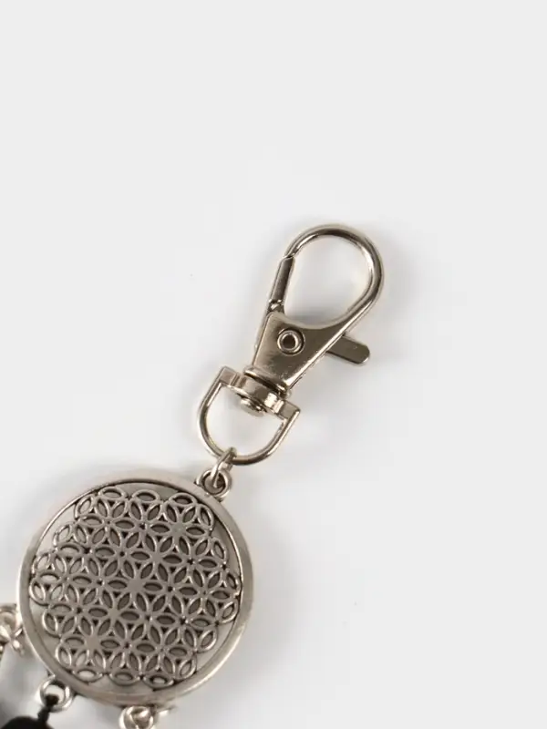 Брелок-кисточка "Ловец снов" 17 см, цв. чёрный, серебристый