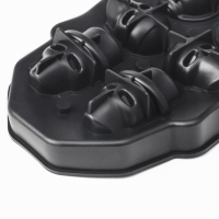 Форма для льда Доляна &laquo;Черепа&raquo;, силикон, 6 ячеек, 18&times;12&times;3,5 см, цвет чёрный