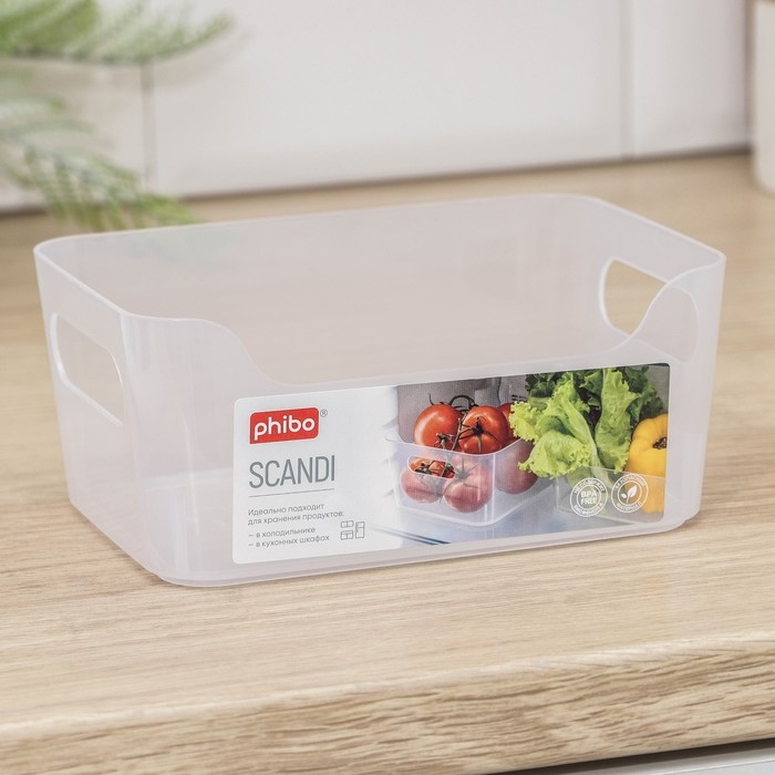 Корзина для хранения Scandi, 1,2 л, 17&times;12&times;7,5 см, цвет прозрачный