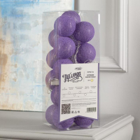 Гирлянда &laquo;Нить&raquo; 5 м с насадками &laquo;Клубки фиолетовые&raquo;, IP20, прозрачная нить, 20 LED, свечение тёплое белое, 220 В