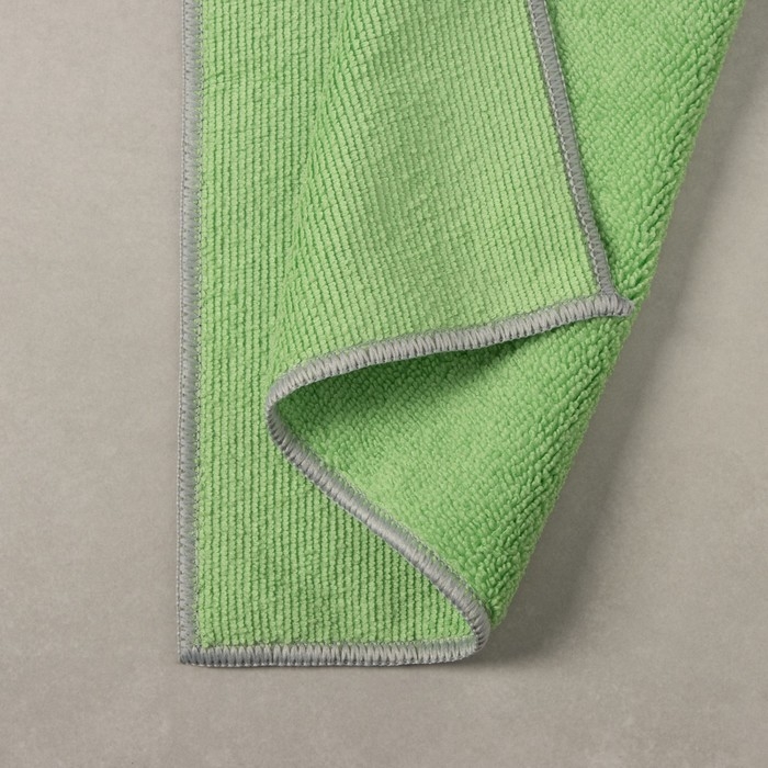 Тряпка для пола Raccoon, 250 г/м&sup2;, 50&times;30 см, микрофибра, с оверлоком, 1 шт, цвет зеленый