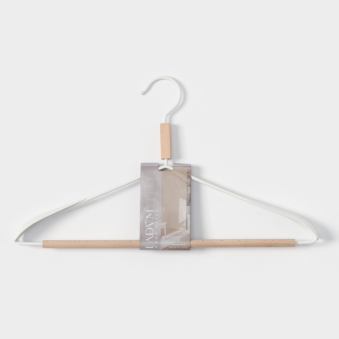 Плечики - вешалка для одежды LaDо́m Laconique, 42&times;24&times;3,2 см, широкие плечики, цвет белый