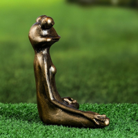 Фигура "Лягушка йог в позе лотоса" 16х16х6см, бронза