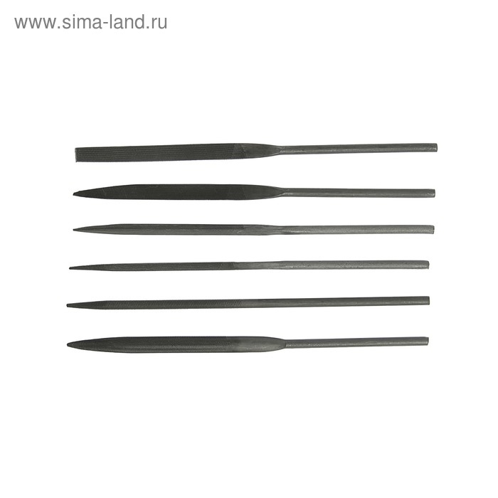 Набор надфилей ЛОМ, металлические рукоятки, 70 х 160 х 4 мм, 6 шт.