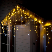 Гирлянда &laquo;Бахрома&raquo; 3 &times; 0.6 м, IP44, УМС, белая нить, 160 LED, свечение тёплое белое, мерцание белым, 220 В