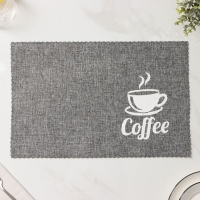 Салфетки сервировочные на стол Доляна Coffee, 4 шт, 44&times;29 см, цвет серый