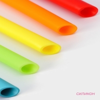 Трубочки силиконовые для напитков Доляна, 6 трубочек (1&times;21,5 см), ёршик