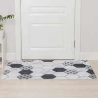 Коврик придверный грязезащитный Доляна &laquo;Мрамор&raquo;, вырезной, 80&times;120 см, цвет серый