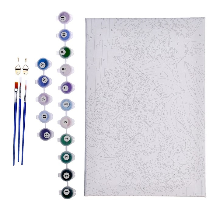 Картина по номерам на холсте с подрамником &laquo;Гортензии&raquo;, 20х30 см