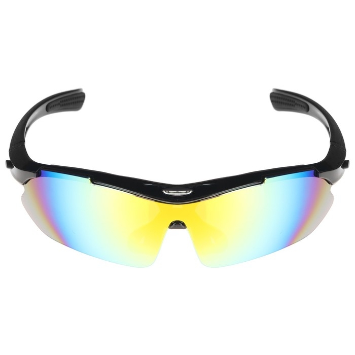 Очки велосипедные со сменными линзами в кейсе, цвет чёрный