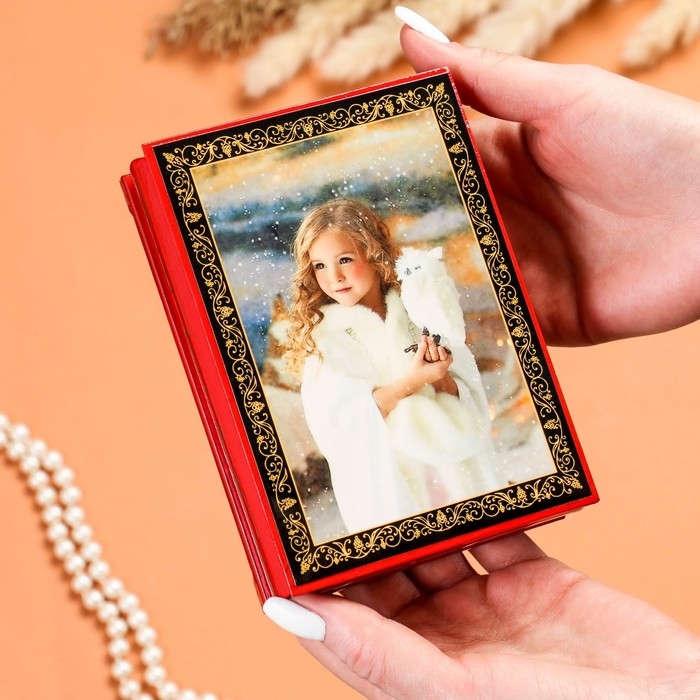 Шкатулка &laquo;Девочка с совой&raquo;, красная, 10&times;14 см, лаковая миниатюра