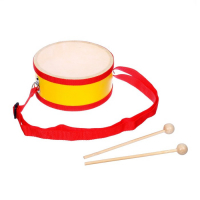 Игрушечный барабан, с палочками, на ленте, бумажная мембрана, размер: 15 &times; 15 &times; 7 см