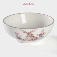 Миска фарфоровая Доляна &laquo;Зайка&raquo;, 250 мл, d=11,3 см