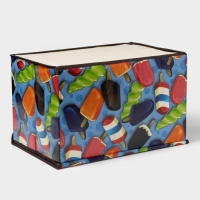 Короб стеллажный для хранения с крышкой &laquo;Эскимо&raquo;, 38,5&times;25&times;24,5 см, цвет синий