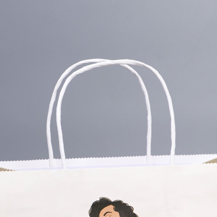 Пакет подарочный крафтовый, упаковка, &laquo;Счастье в улыбке&raquo;, 22 х 25 х 12 см