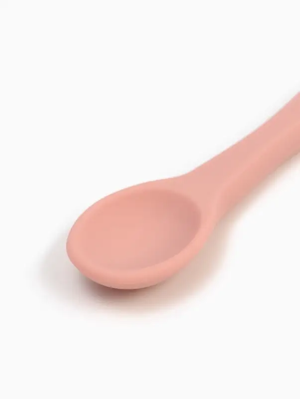 Тарелка детская на присоске и ложка, розовый, Mum&Baby