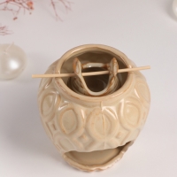 Аромалампа керамика "Кувшин" бежевая 9х9х11 см