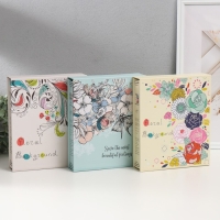 Фотоальбом на 80 фото 10х15 см "Цветочный орнамент" МИКС 23,5х19,5х4 см