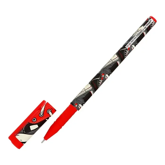 Ручка шариковая маслянная 0,7мм, корпус софттач с рисунком "Vinson" синяя