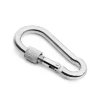 Карабин монтажный с фиксатором ТУНДРА krep, DIN5299D, 7&times;70 мм, оцинкованный, 1 шт.