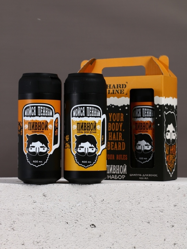 Подарочный набор косметики, гель для душа и шампунь для волос HARD LINE, 2&times;400