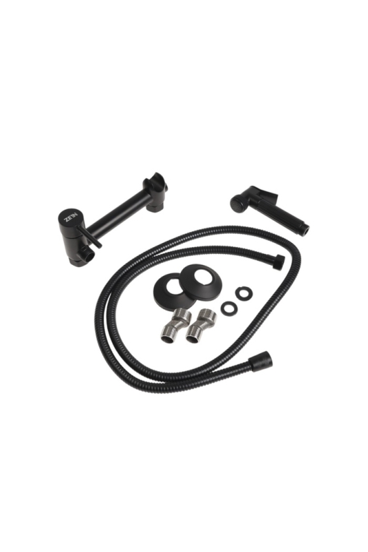 Смеситель для биде ZEIN Z4199, с гигиеническим душем, нерж. сталь, картридж 35 мм, черный