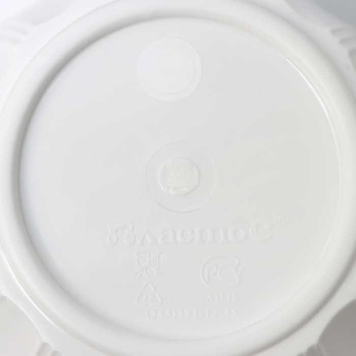 Горшок для цветов с поддоном &laquo;Хризантема&raquo;, 0,6 л, d=11 см, h=9,5 см, цвет белый