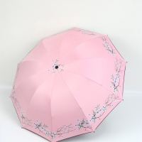 Зонт механический &laquo;Сакура&raquo;, эпонж, 4 сложения, 8 спиц, R = 52/60 см, D = 120 см, цвет МИКС