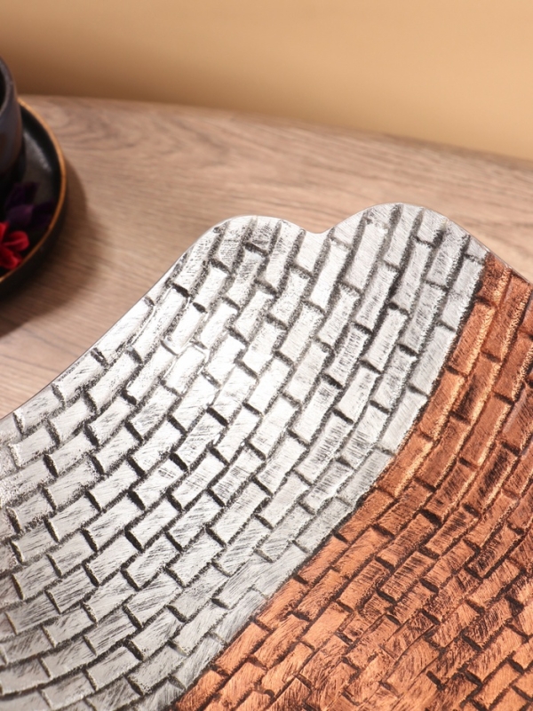 Блюдо сервировочное на ножке алюминий 30х30х15 см, алюминий, цв. МИКС