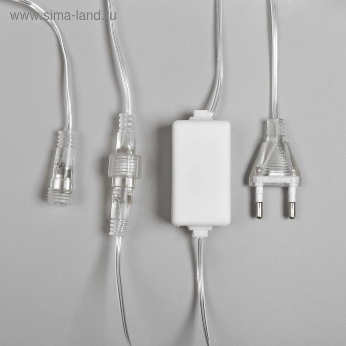 Гирлянда &laquo;Сосульки&raquo; 2.5 &times; 0.5 м, IP65, прозрачная нить, 288 LED, свечение тёплое белое с эффектом стекания, 12 В