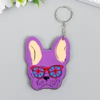 Брелок пластик "Бульдог в очках" МИКС 6,8х5,5 см