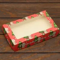 Коробка складная &laquo;Снеговичок&raquo;, розовая, 20&times;12&times;4 см